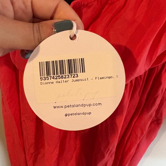 Petal & Pup Dionne Halter Jumpsuit in Flamingo - Picture 6 of 8